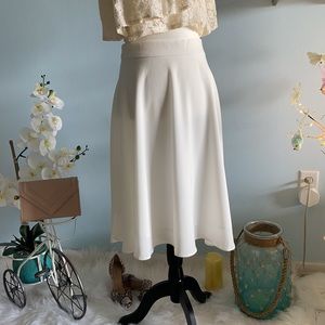 Fancy A-LINE MIDI SKIRT IN Off WHITE